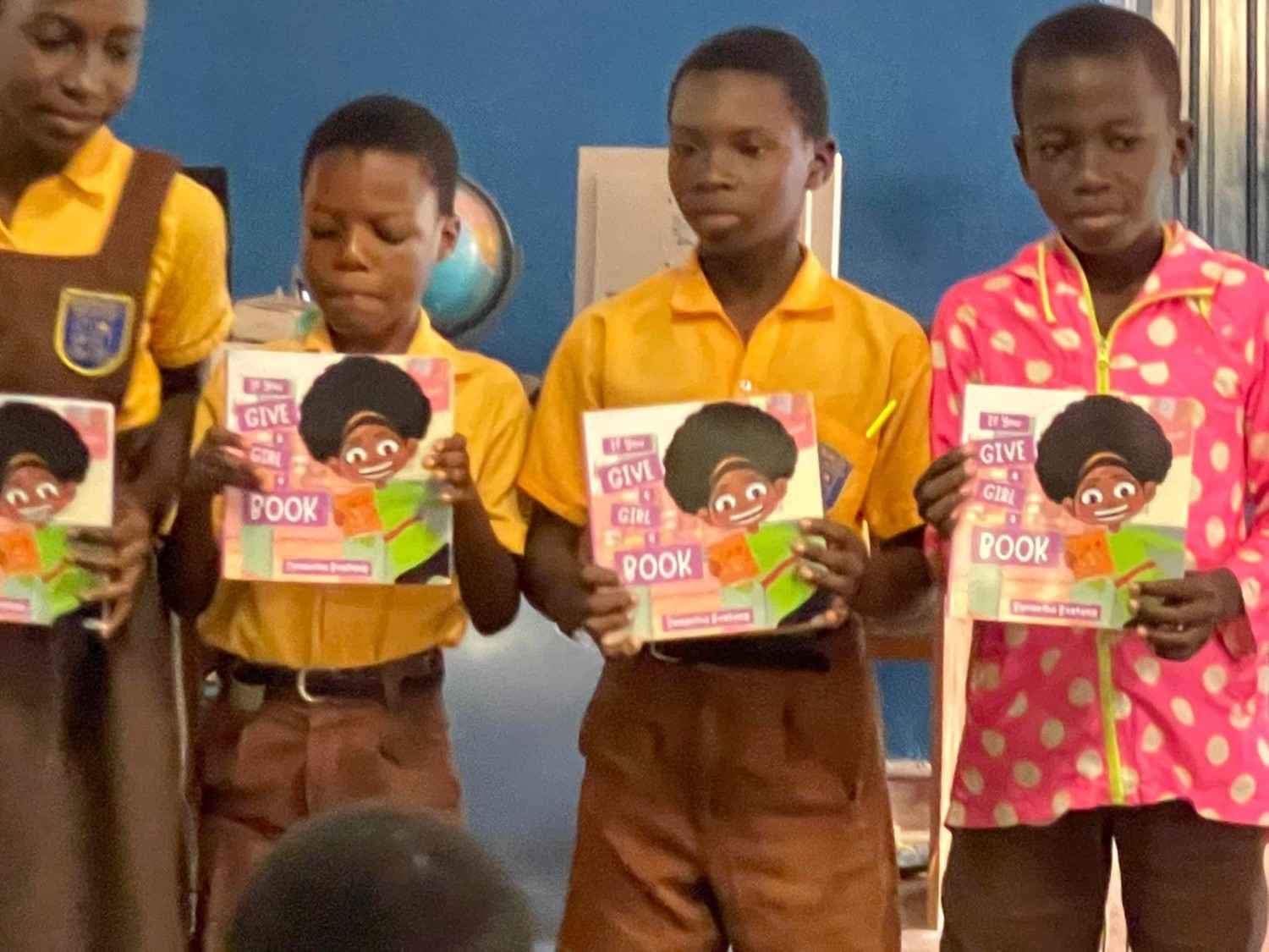 Samantha Boateng at the Gbawe library